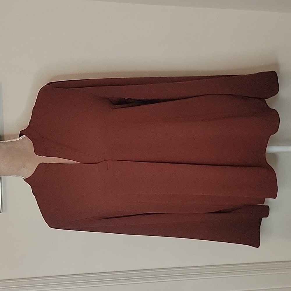 Prologue, Size M, Burgundy, Bell Sleeve, V-Neck Blouse.  EUC
